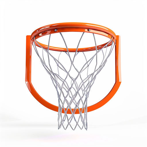 Realistic basketball hoop clipart on a flat white background