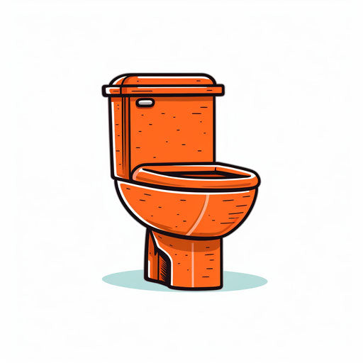 Minimalist toilet clip art on white background