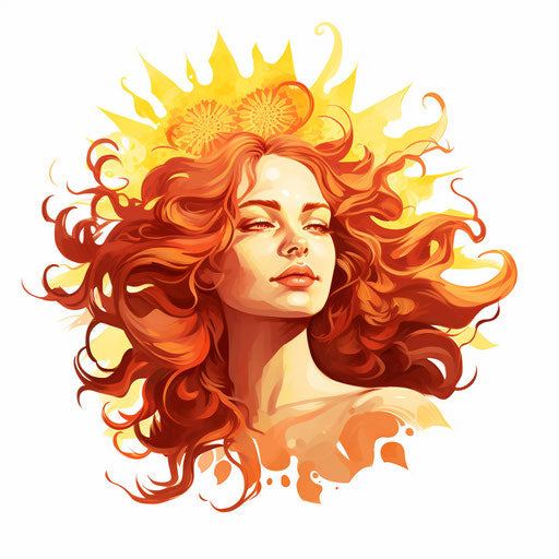 Sunny illustration in the style of Chiaroscuro Art, on a white background