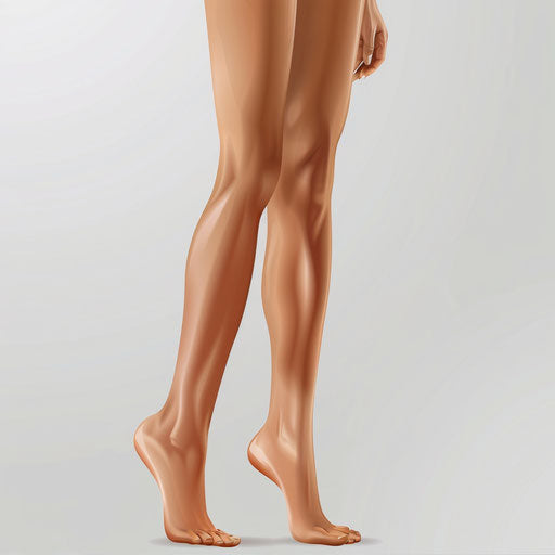 Photo realistic leg clipart with flat white background