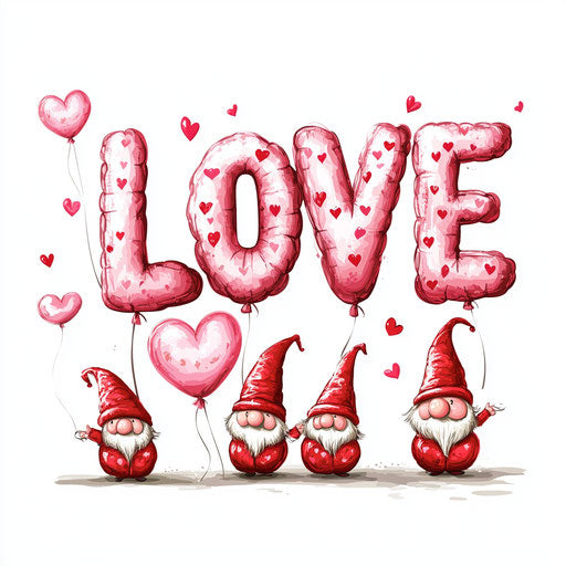 Valentine's Day, love in hearts and roses