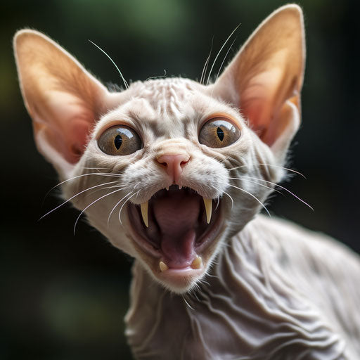 Devon Rex cat meowing