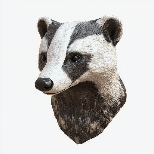 3D badger on flat white background