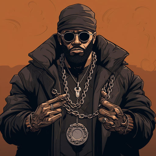 Man with bat and gun, zen style, dark gray-brown, animated gif, sgraffito, rap aesthetics, wiccan, Ahmed Morsi