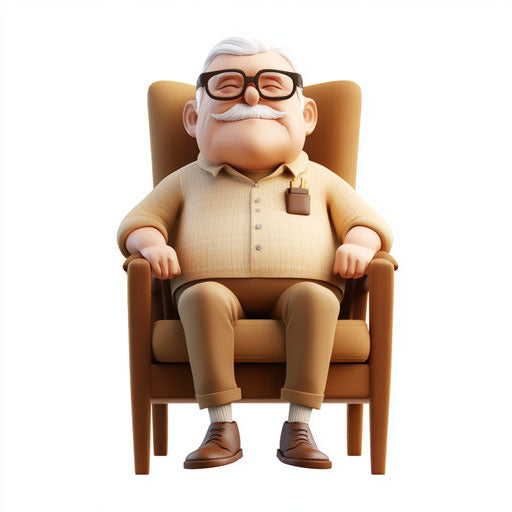 3D retirement on flat white background, isolated clipart