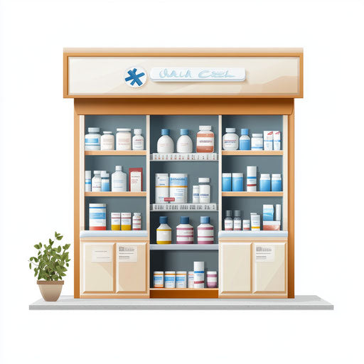 3D Pharmacy on white background in isolated clipart