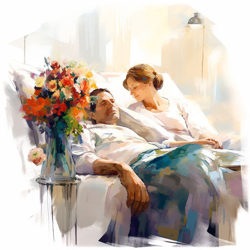 Impressionistic Art style clipart, get well soon