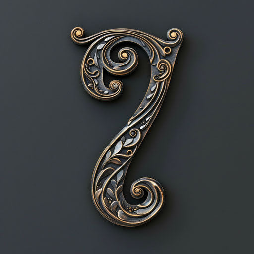 Number 7 in realistic style on dark background