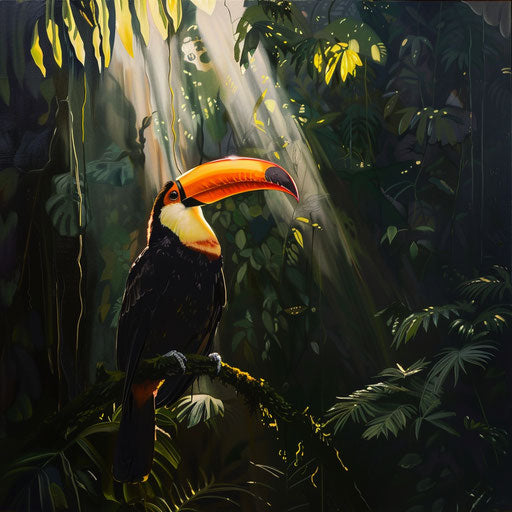 Toucan in the deep jungle