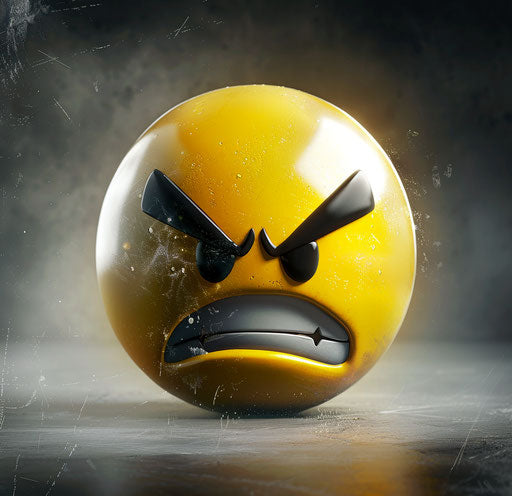 HD photo of MSN Messenger's emoticon, in destructive yellow and silver style