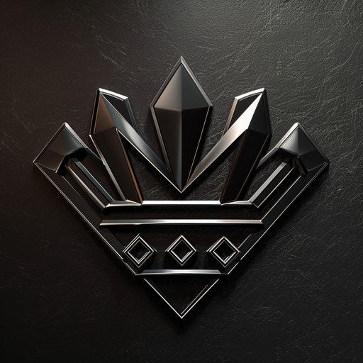 Crown logo in silver and black on minimalist background