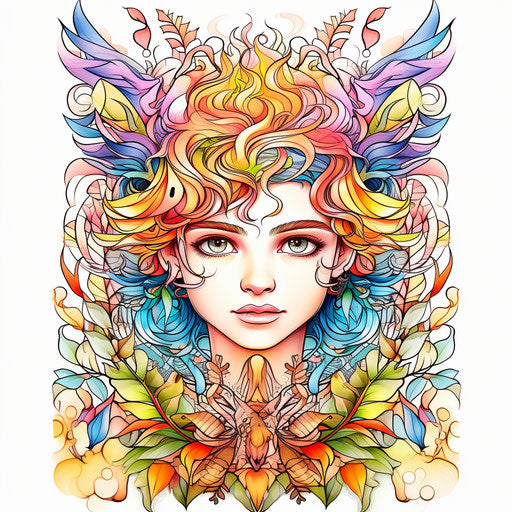 The colorful coloring page for boys, in the style of symbolic nature