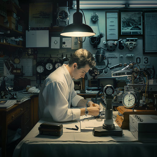 The meticulous work of a watchmaker in a studio
