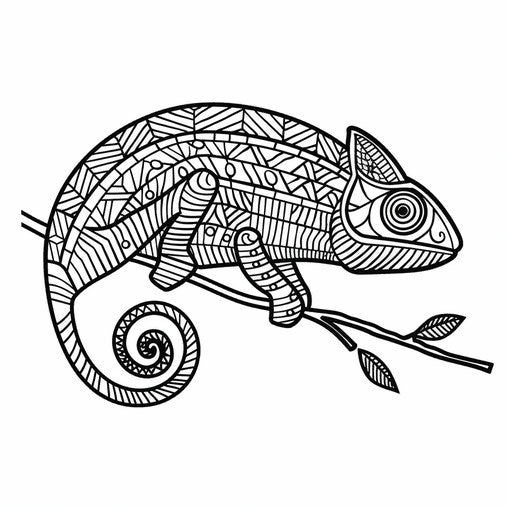 Chameleon coloring page