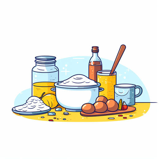 Minimalist kitchen illustration on white background