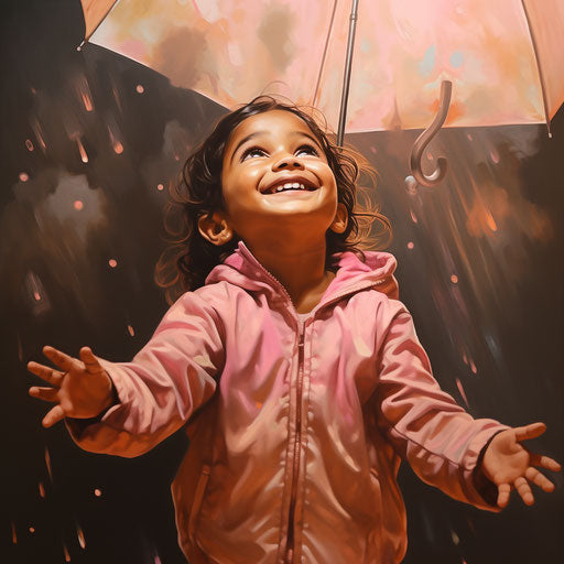 Best children pictures in dark beige and pink weather style, joyful and optimistic, photobashing, Indian pop culture, airbrush art, romanticized figures