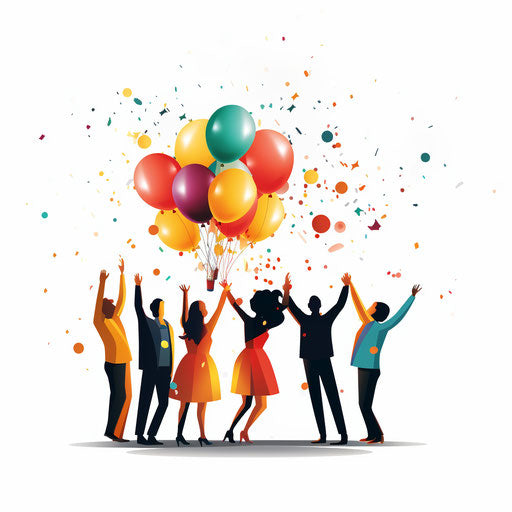 Minimalist party illustration on white background