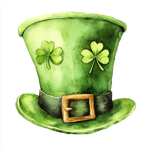 St. Patrick's Day hat clip art, cartoon illustration