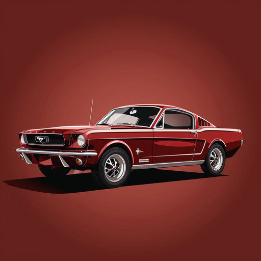 Realistic mustang clipart on a rich and luminous background