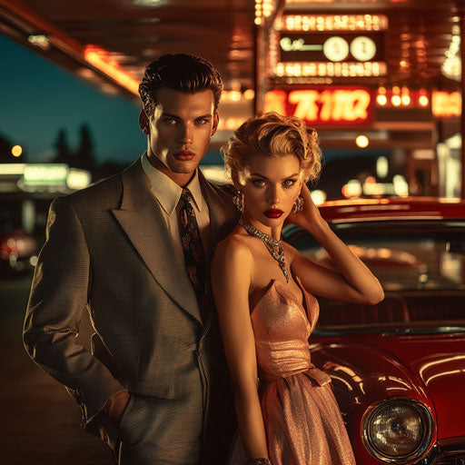 Retro fashion from the 1950s with warm nostalgic vibes