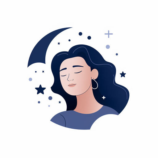 Minimalist sleep illustration on white background