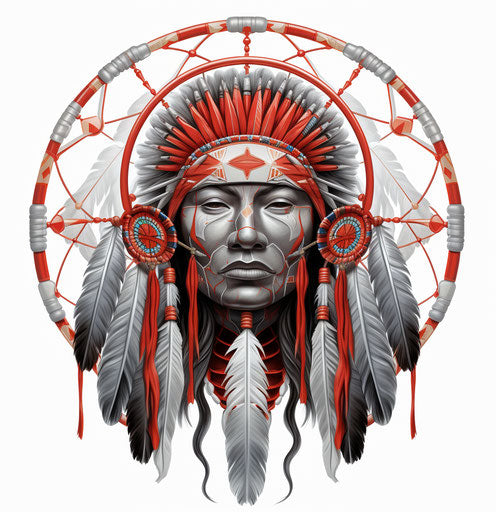 Native American dream catcher in symbolic style