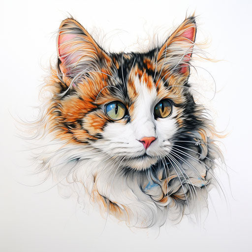 Calico cat illustration