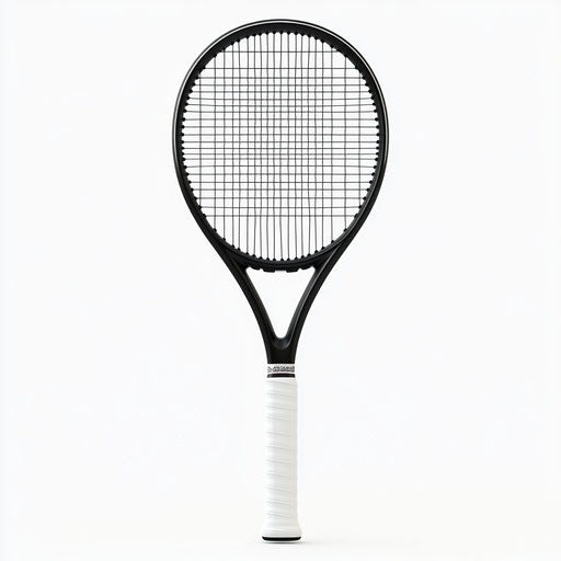 3D tennis racket on white background, photo realistic style