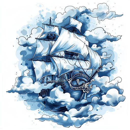 Pirate ship in the clouds