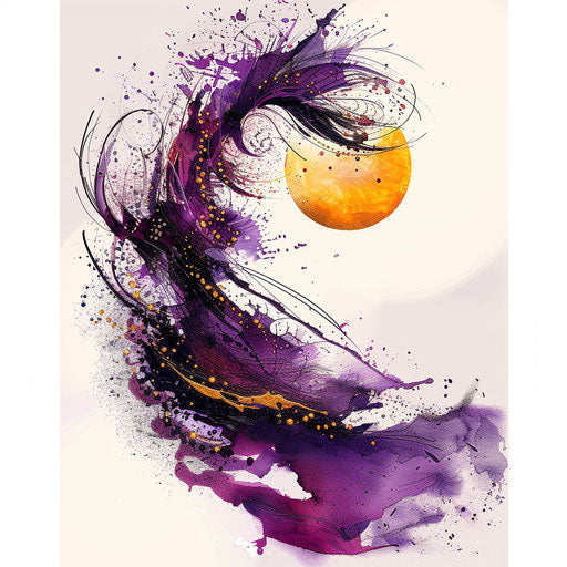 Abstract sunset tattoo design