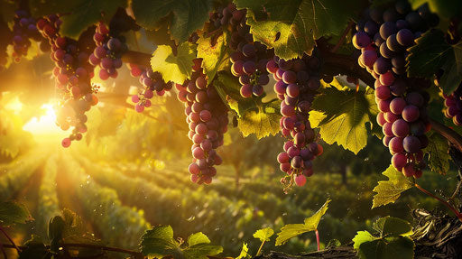 Tranquil vineyard at sunrise
