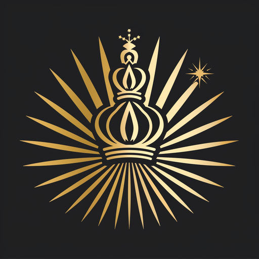Crown logo in gold and white on sophisticated background