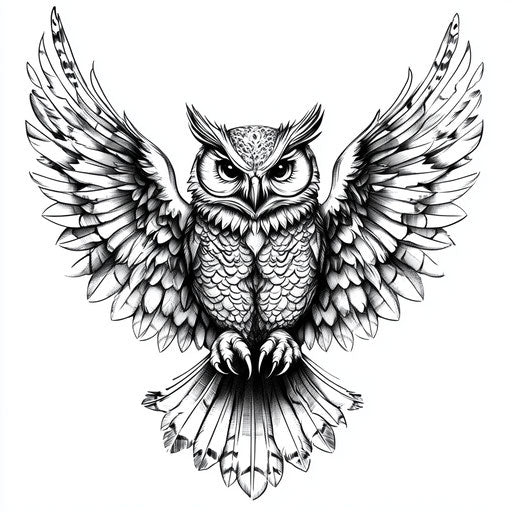 Owl Chest Tattoo Tattoo Sketch Kit
