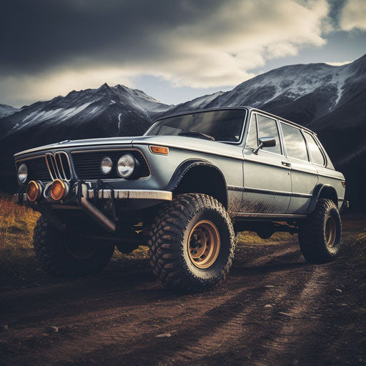 Classic BMW car Fat tires