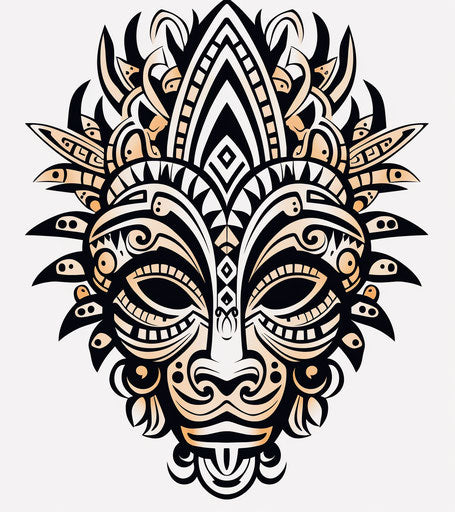 Tribal tattoo, Indonesian style, art shaped 8:9