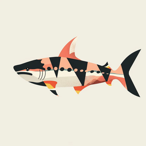 Geometric zebra shark with bold colors