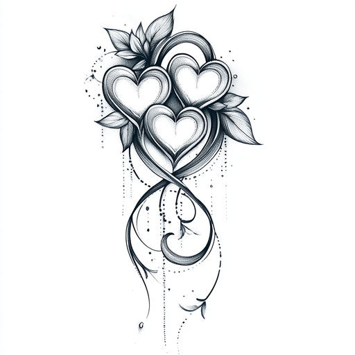 Mama tattoo sketch with intertwined hearts