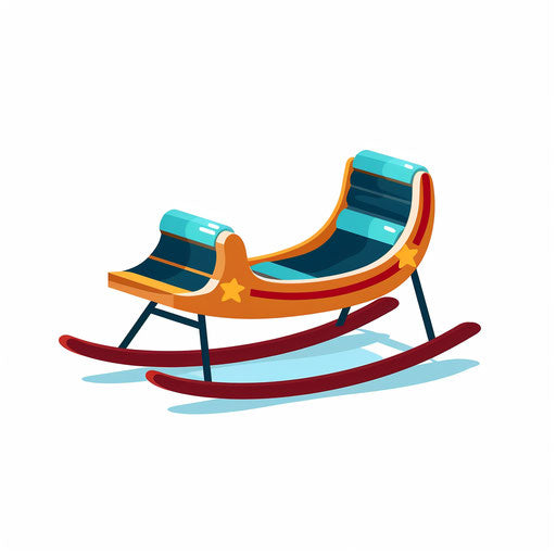 Minimalist style sled clipart on white background