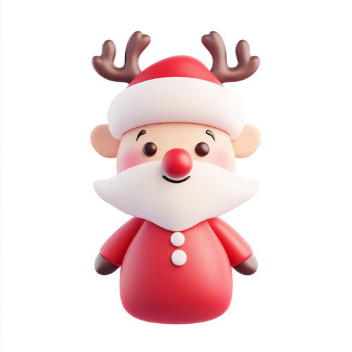 Merry christmas in 3D with a flat white background, isolated clipart