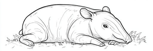 Very simple tapir coloring book page 3:1