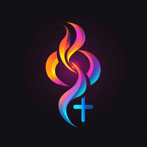 Dynamic doctor logo with motion-inspired shapes and vibrant colors on black background