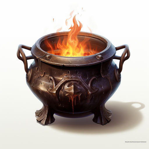 Pot clipart in the style of Chiaroscuro Art, on white background