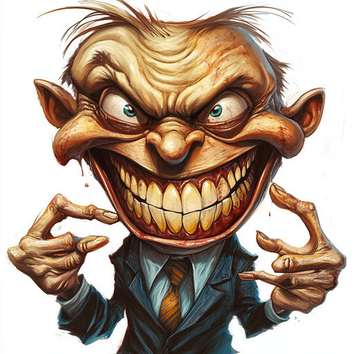 Humorous caricature of a mister with human characteristics