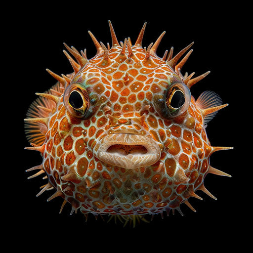 Blow fish with intricate natural patterns