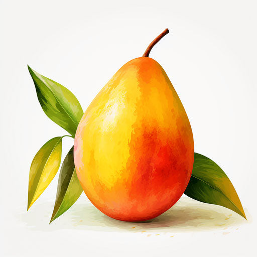 Mango illustration in the style of Impressionistic Art