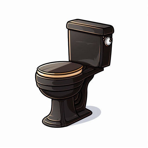 Toilet clip art in Chiaroscuro Art style on white background