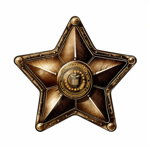 Sheriff badge in Chiaroscuro Art style on white background