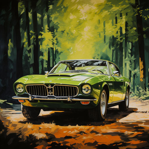 Classic bright green Maserati Ghibli