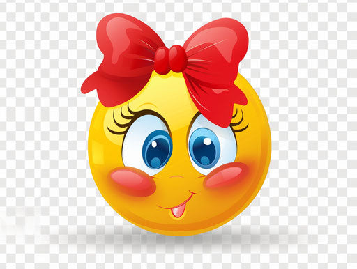 Thoughts of a yellow smiley emoji on a clear background