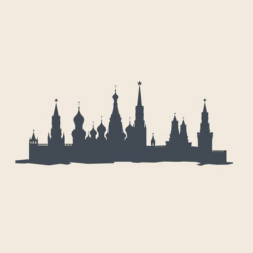 Minimalist clipart style flat tattoo sketch of the Kremlin